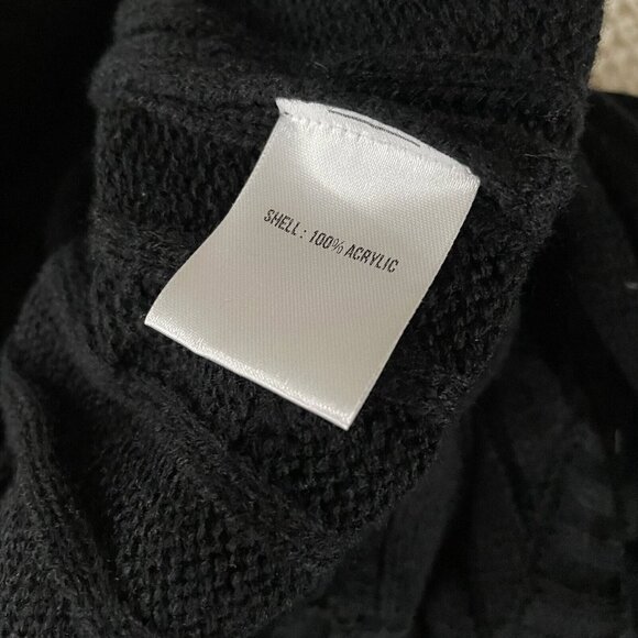 H2H Cable Knit Sweater Men's Medium Black V Neck Sleeveless Pullover - Picture 5 of 5